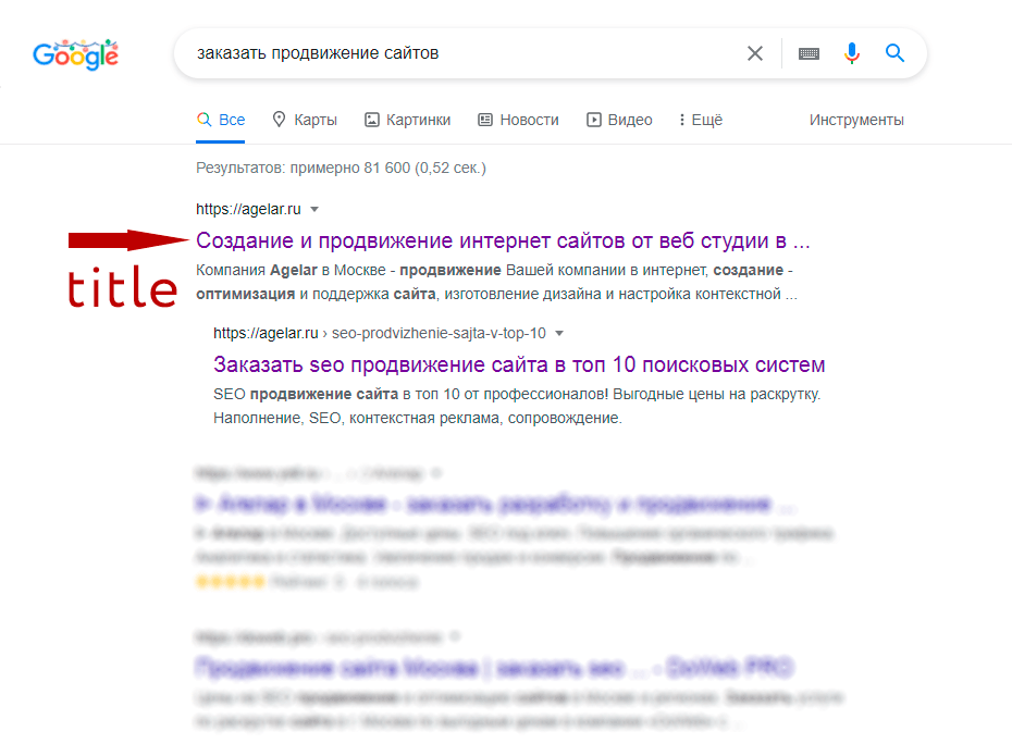 Рекомендуемая длина тегов title в Google